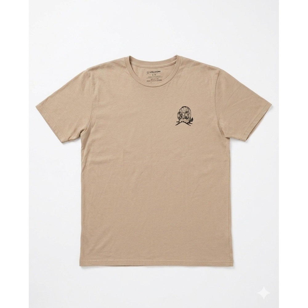 Volcom Graphic T-Shirt Mens XL Beige Streetwear Livin Till Death Skater Tee